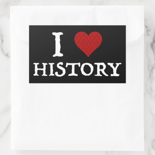 Ik hou van (hart)geschiedenis rechthoekige sticker (Tas)