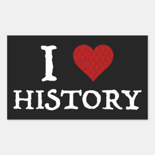 Ik hou van (hart)geschiedenis rechthoekige sticker