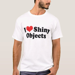 Ik hou van hart glanzende voorwerpen - goud zilver t-shirt
