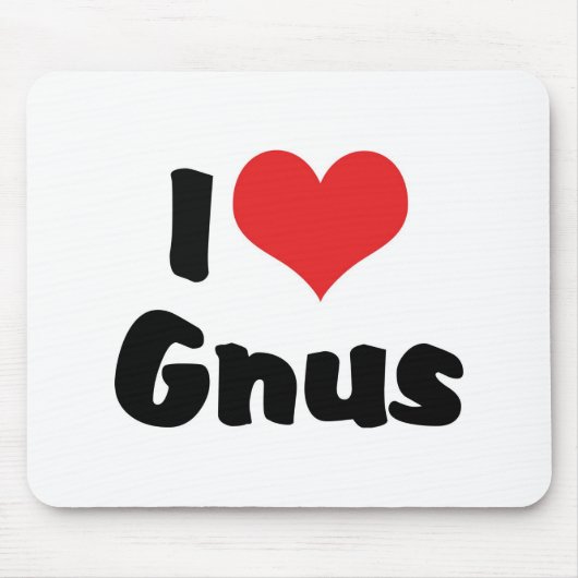 Ik hou van hart Gnus Muismat (Voorkant)