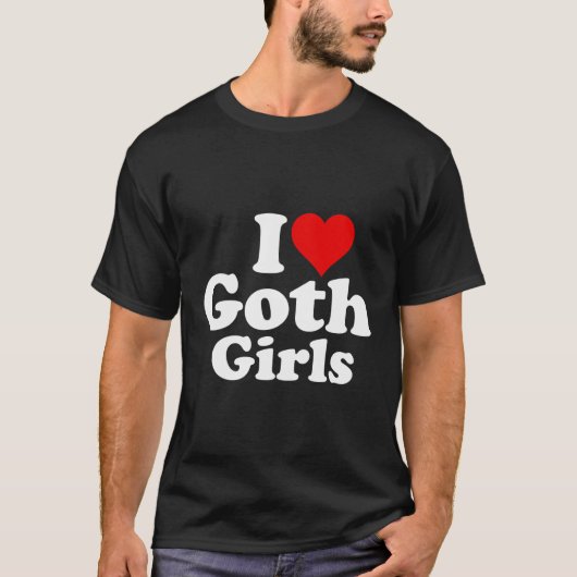 Ik hou van hart Gothic meisjes T-shirt (Voorkant)