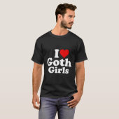 Ik hou van hart Gothic meisjes T-shirt (Voorkant volledig)