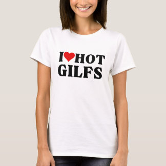 Ik hou van hart heet gilfs sexy grootmoeders t-shirt