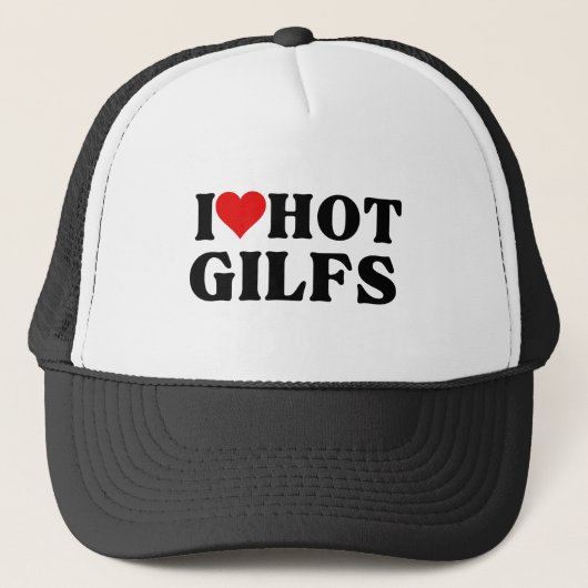 Ik hou van hart heet gilfs sexy grootmoeders trucker pet (Voorkant)