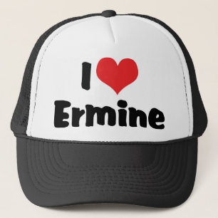 Ik hou van hart hermelijn trucker pet