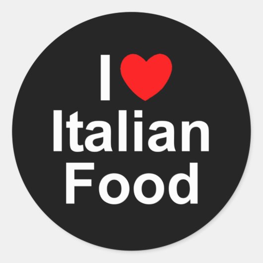 Ik hou van (hart) Italiaans eten Ronde Sticker (Voorkant)