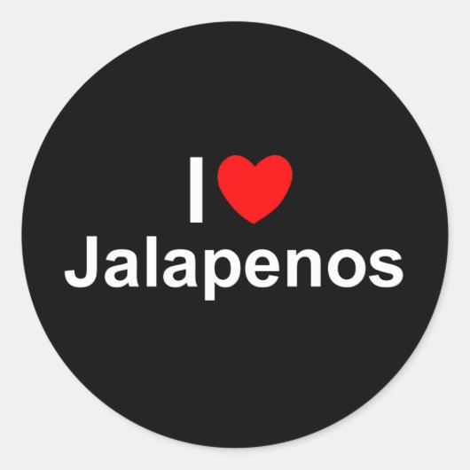 Ik hou van (hart) Jalapenos Ronde Sticker (Voorkant)