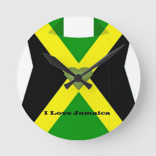 Ik hou van hart Jamaica nationale vlag kleuren dec Ronde Klok