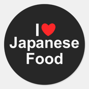 Ik hou van (hart) Japans eten Ronde Sticker