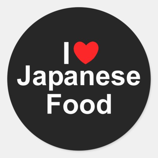 Ik hou van (hart) Japans eten Ronde Sticker (Voorkant)