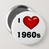IK HOU VAN (HART) jaren 60 bewerkbaar Ronde Button 4,0 Cm (Voorkant /achterkant)