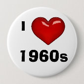 IK HOU VAN (HART) jaren 60 bewerkbaar Ronde Button 4,0 Cm (Voorkant)