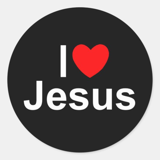 Ik hou van (hart) Jezus Ronde Sticker (Voorkant)