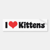 Ik hou van hart katjes - kattenliefhebber bumpersticker (Voorkant)