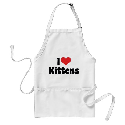 Ik hou van hart katjes - kattenliefhebber standaard schort (Voorkant)