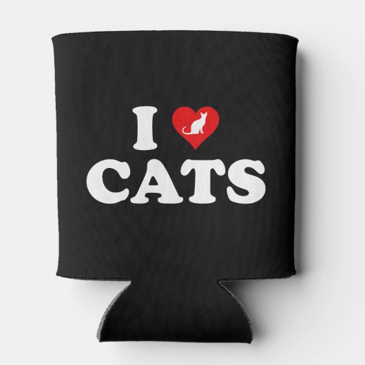 Ik hou van (hart)katten blikjeskoeler (Achterkant)