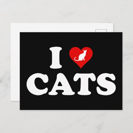 Ik hou van (hart)katten briefkaart (Voorkant / Achterkant)