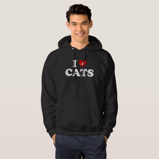 Ik hou van (hart)katten hoodie (Voorkant volledig)