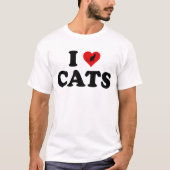 Ik hou van (hart)katten t-shirt (Voorkant)