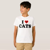 Ik hou van (hart)katten t-shirt (Voorkant volledig)