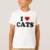 Ik hou van (hart)katten t-shirt (Voorkant)