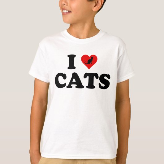 Ik hou van (hart)katten t-shirt (Voorkant)