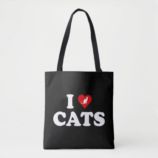 Ik hou van (hart)katten tote bag (Voorkant)