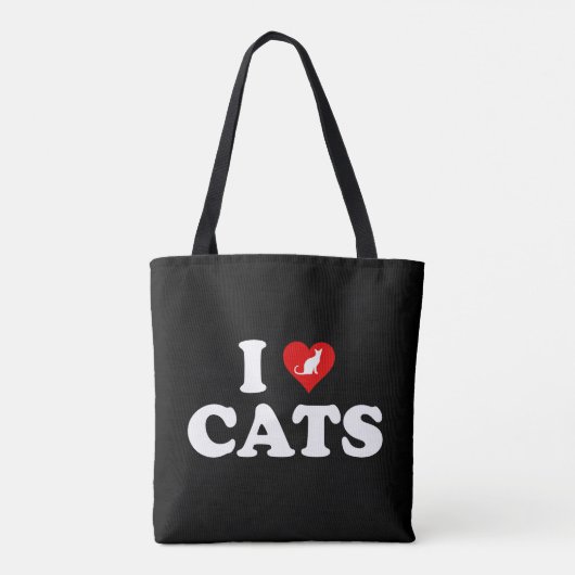 Ik hou van (hart)katten tote bag (Achterkant)