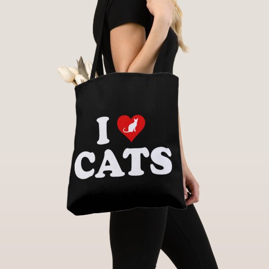Ik hou van (hart)katten tote bag (Dichtbij)
