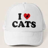 Ik hou van (hart)katten trucker pet (Voorkant)