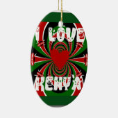 Ik hou van Hart Kenia: Dynamische vlagkunst Keramisch Ornament (Rechts)