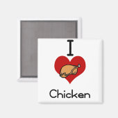 Ik hou van hart kip magneet (Voorkant / Achterkant)