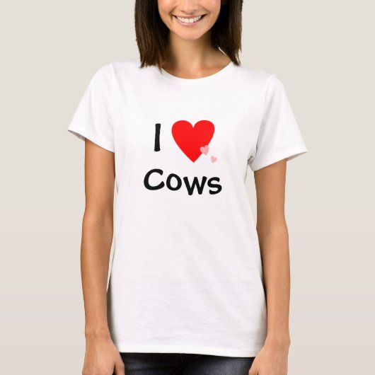 Ik hou van (hart)koeien t-shirt (Voorkant)