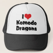 Ik hou van Hart Komodo Dragons Trucker Pet (Voorkant)