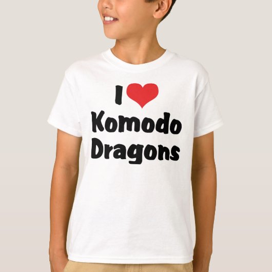Ik hou van Hart Komodo Draken T-shirt (Voorkant)