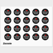 Ik hou van (hart) Koreaans eten Ronde Sticker (Vel)