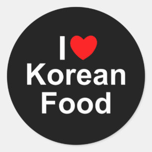 Ik hou van (hart) Koreaans eten Ronde Sticker