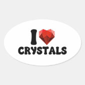 Ik hou van hart kristallen singles Valentijns cade Ovale Sticker (Voorkant)