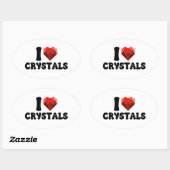 Ik hou van hart kristallen singles Valentijns cade Ovale Sticker (Vel)
