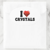 Ik hou van hart kristallen singles Valentijns cade Ovale Sticker (Tas)