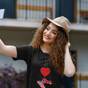 Ik hou van hart Kroatië Vrouwen Kroatische nationa T-shirt