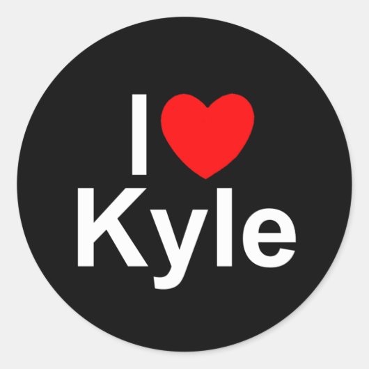 Ik hou van (hart) Kyle Ronde Sticker (Voorkant)