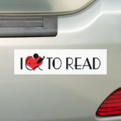 Ik hou van hart lezen - Boekliefhebber Bumpersticker (Op auto)