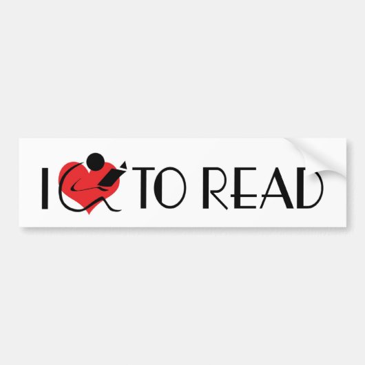 Ik hou van hart lezen - Boekliefhebber Bumpersticker (Voorkant)