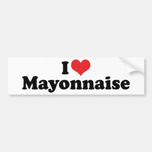 Ik hou van Hart Mayo - Mayonaise Liefhebber Bumpersticker (Voorkant)