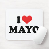 Ik hou van Hart Mayo - Mayonaise Liefhebber Muismat (Met muis)