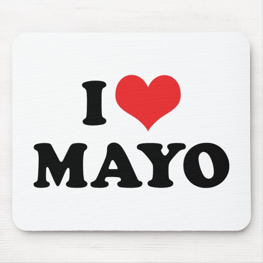 Ik hou van Hart Mayo - Mayonaise Liefhebber Muismat (Voorkant)