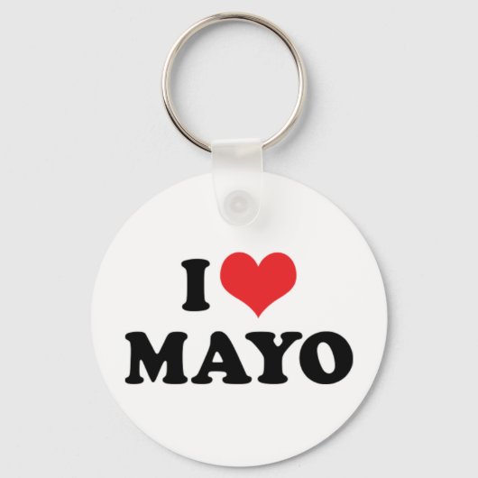 Ik hou van Hart Mayo - Mayonaise Liefhebber Sleutelhanger (Voorkant)