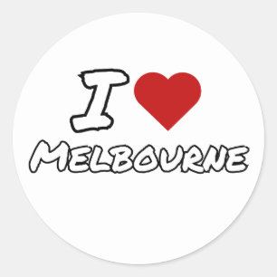 Ik hou van hart Melbourne stad Ronde Sticker