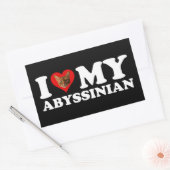 Ik hou van (hart) mijn Abyssinien Rechthoekige Sticker (Envelop)